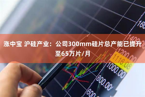 涨中宝 沪硅产业：公司300mm硅片总产能已提升至65万片/月